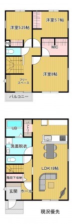 須坂市墨坂５丁目、新築一戸建ての間取り画像です