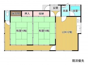 須坂市大字豊丘、中古一戸建ての間取り画像です