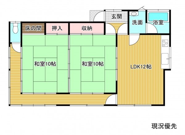 須坂市大字豊丘、中古一戸建ての間取り画像です