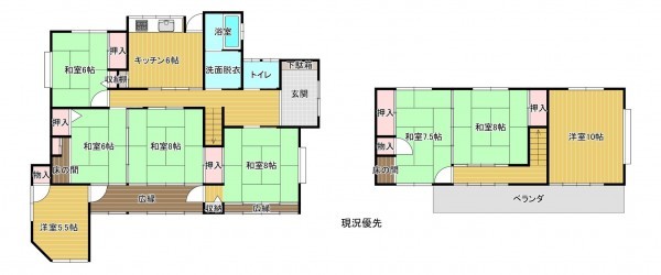 上高井郡高山村大字高井、中古一戸建ての間取り画像です