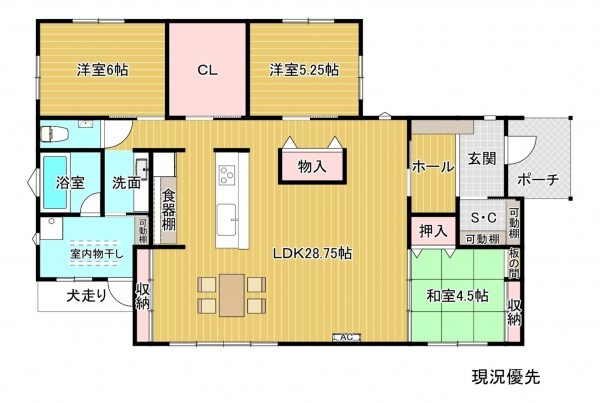 須坂市大字八町、中古一戸建ての間取り画像です