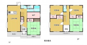 須坂市大字小島、中古一戸建ての間取り画像です