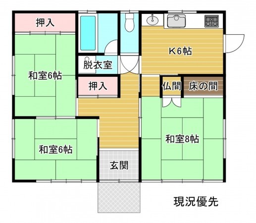 須坂市大字小河原、中古一戸建ての間取り画像です