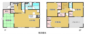 長野市大字富竹、新築一戸建ての間取り画像です