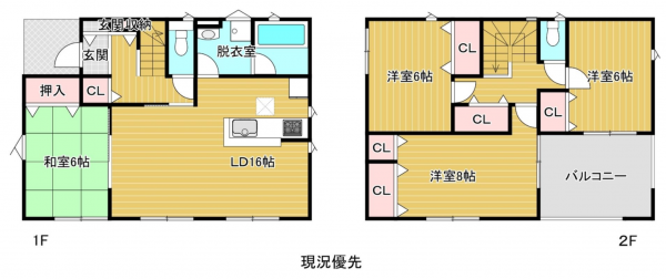長野市大字富竹、新築一戸建ての間取り画像です