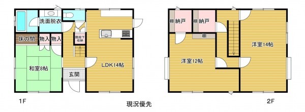 須坂市大字豊丘、中古一戸建ての間取り画像です