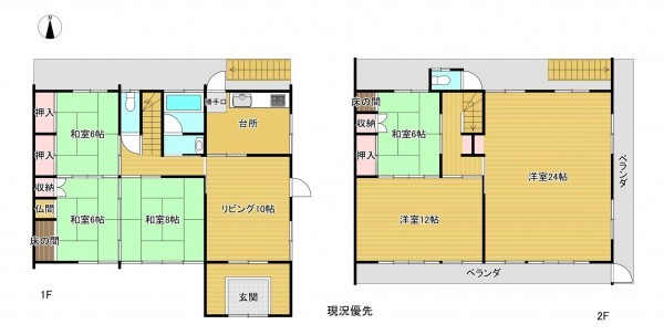 上高井郡高山村大字高井、中古一戸建ての間取り画像です