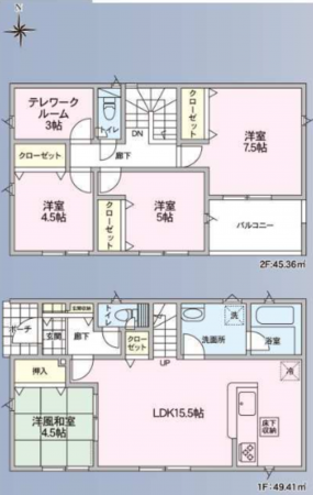 長野市大字北堀、新築一戸建ての間取り画像です