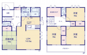 長野市大字北尾張部、新築一戸建ての間取り画像です