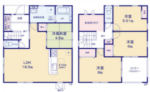 長野市大字北尾張部、新築一戸建ての間取り画像です