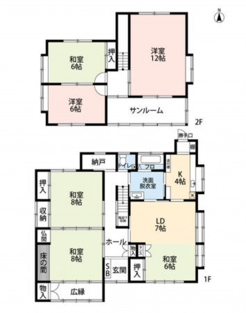 長野市西和田１丁目、中古一戸建ての間取り画像です