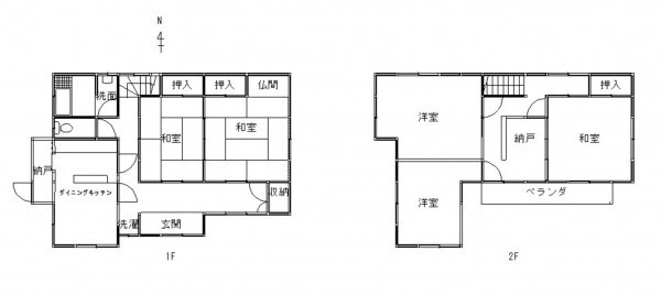 上高井郡高山村大字高井、中古一戸建ての間取り画像です