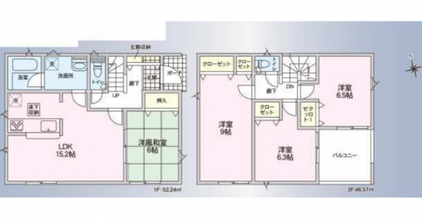 長野市松岡１丁目、新築一戸建ての間取り画像です