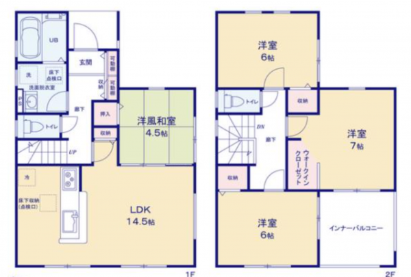 長野市大字稲葉、新築一戸建ての間取り画像です