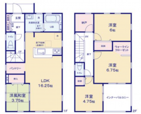 長野市大字稲葉、新築一戸建ての間取り画像です