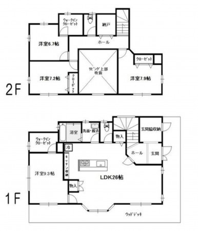 須坂市大字塩川、中古一戸建ての間取り画像です