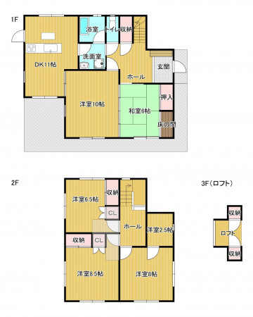 上高井郡高山村大字高井紫、中古一戸建ての間取り画像です