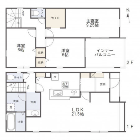 長野市大字北堀、新築一戸建ての間取り画像です