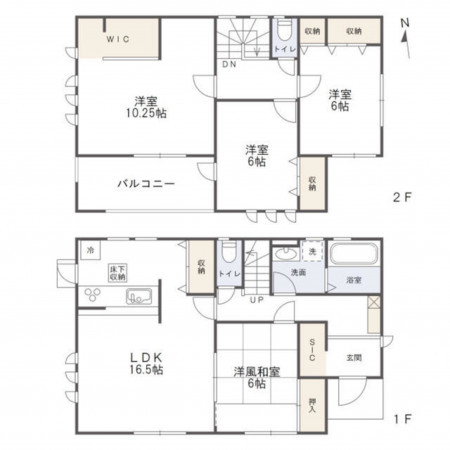 長野市大字北堀、新築一戸建ての間取り画像です