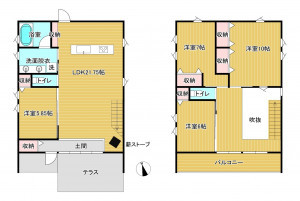 須坂市大字小河原、中古一戸建ての間取り画像です