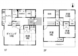 長野市、中古一戸建ての間取り画像です