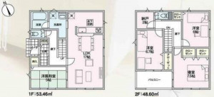 須坂市大字小山、新築一戸建ての間取り画像です