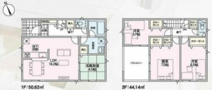須坂市大字小山、新築一戸建ての間取り画像です