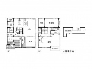 長野市若穂綿内、中古一戸建ての間取り画像です