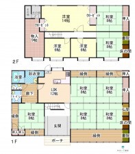 長浜市鍛冶屋町、中古一戸建ての間取り画像です