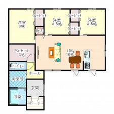 長浜市宮司町、新築一戸建ての間取り画像です