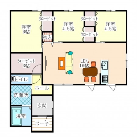 長浜市宮司町、新築一戸建ての間取り画像です