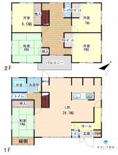 長浜市相撲町、中古一戸建ての間取り画像です