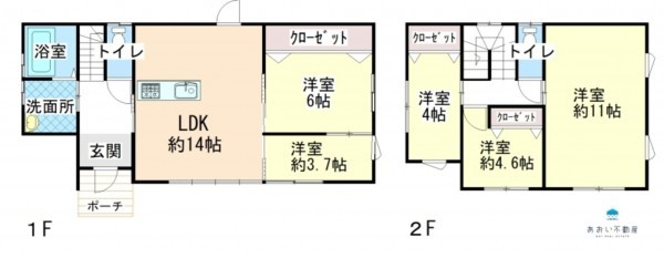 米原市、中古一戸建ての間取り画像です