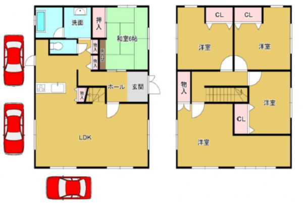 米原市、中古一戸建ての間取り画像です