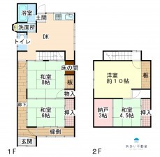 長浜市神照町、中古一戸建ての間取り画像です