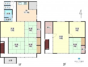米原市新庄、中古一戸建ての間取り画像です