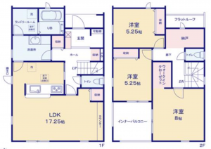 長浜市新庄寺町、新築一戸建ての間取り画像です