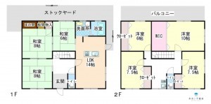 長浜市木之本町、中古一戸建ての間取り画像です