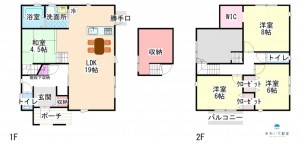 米原市、新築一戸建ての間取り画像です