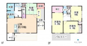 米原市、新築一戸建ての間取り画像です