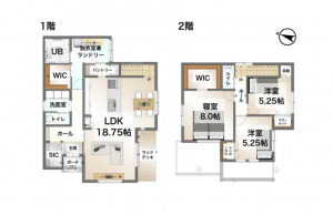 長浜市神照町、新築一戸建ての間取り画像です