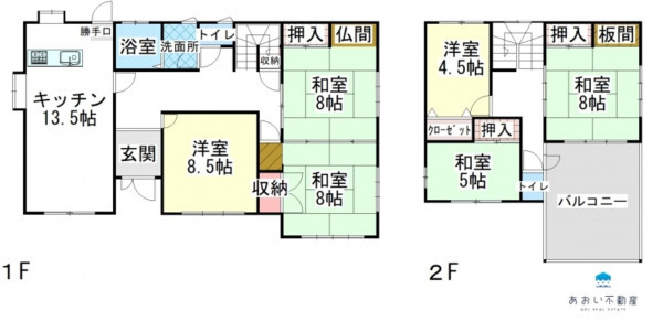 長浜市四ツ塚町、中古一戸建ての間取り画像です