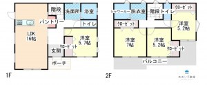 長浜市東上坂町、中古一戸建ての間取り画像です