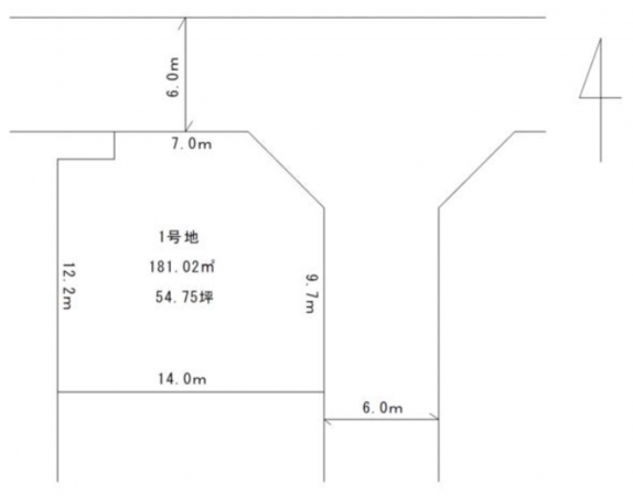 長浜市湖北高田町、土地の間取り画像です