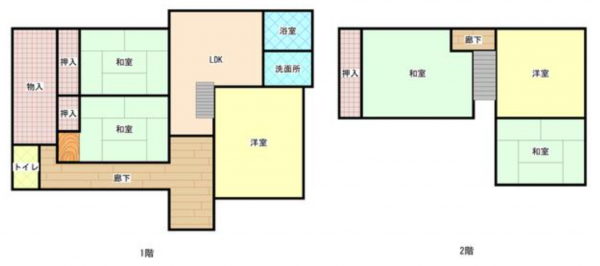 長浜市高月町、中古一戸建ての間取り画像です