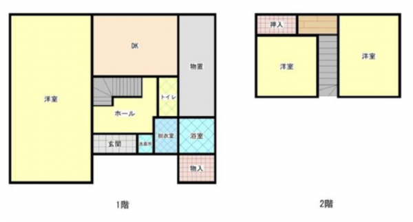 長浜市桜町、中古一戸建ての間取り画像です