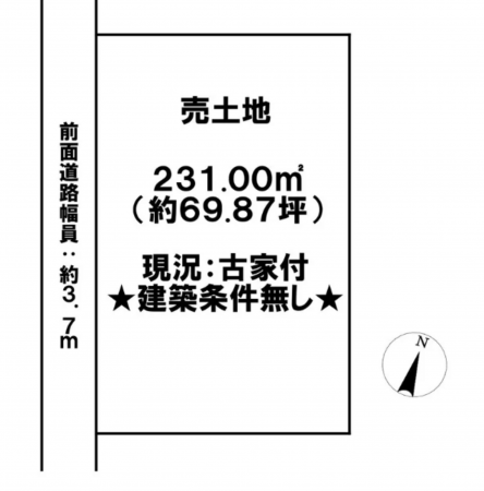 長浜市平方町、土地の間取り画像です