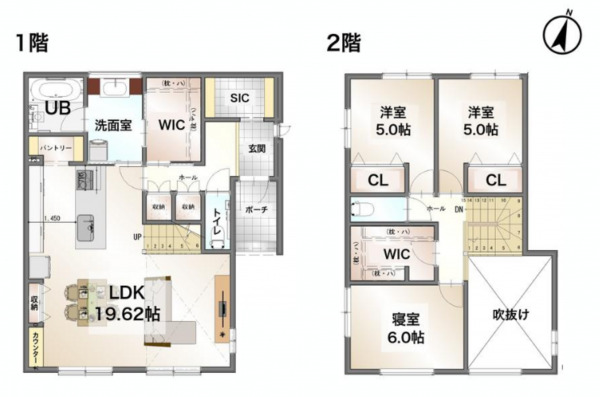 長浜市宮司町、新築一戸建ての間取り画像です