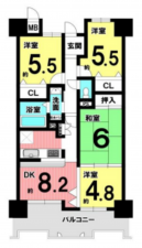 長浜市平方町、マンションの間取り画像です