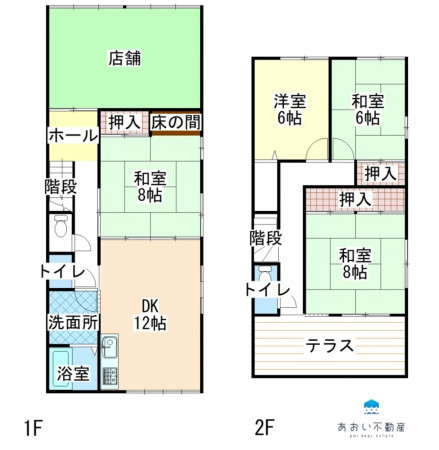 長浜市木之本町、中古一戸建ての間取り画像です